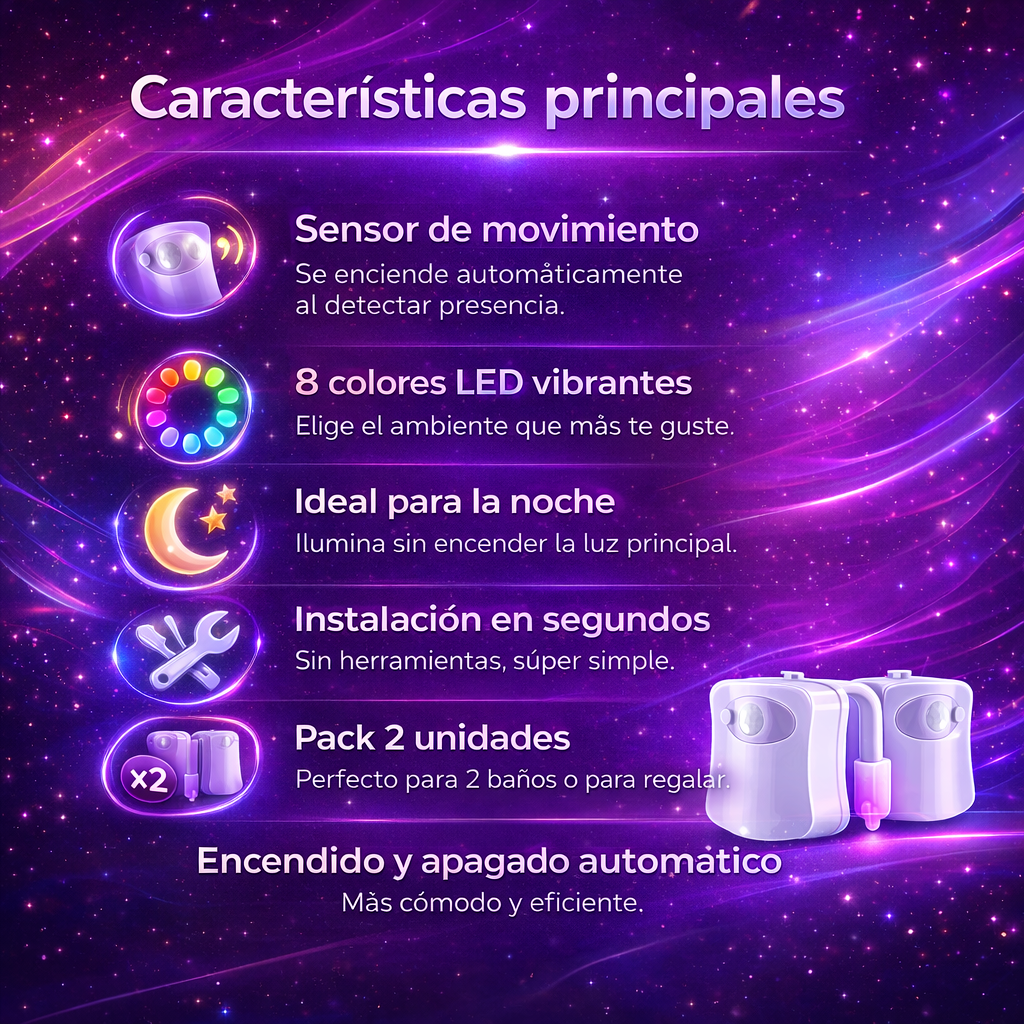 LumiLoo™ - Pack 2 Luces con Sensor para Inodoro