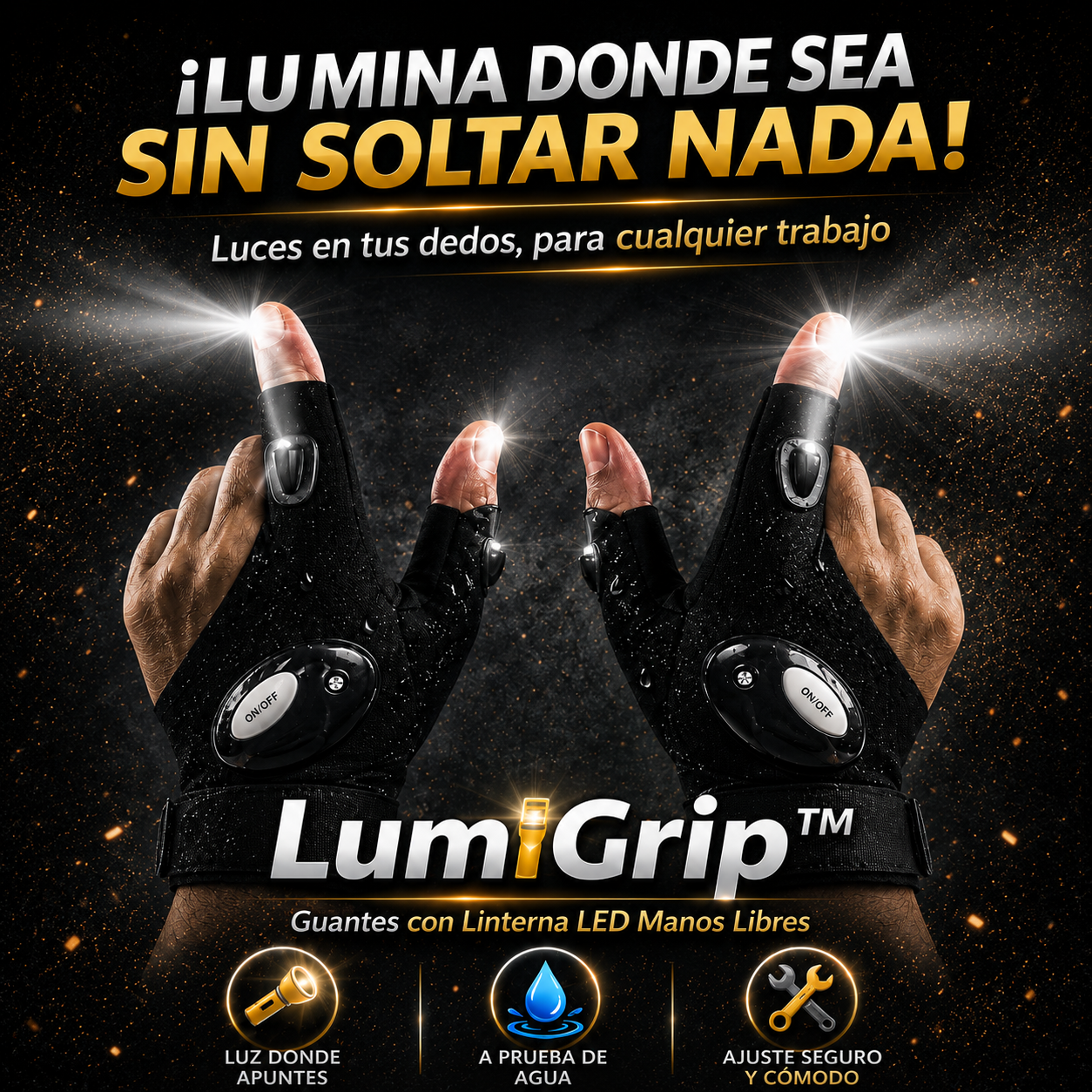 LumiGrip - Pares de Guantes Puntero LED