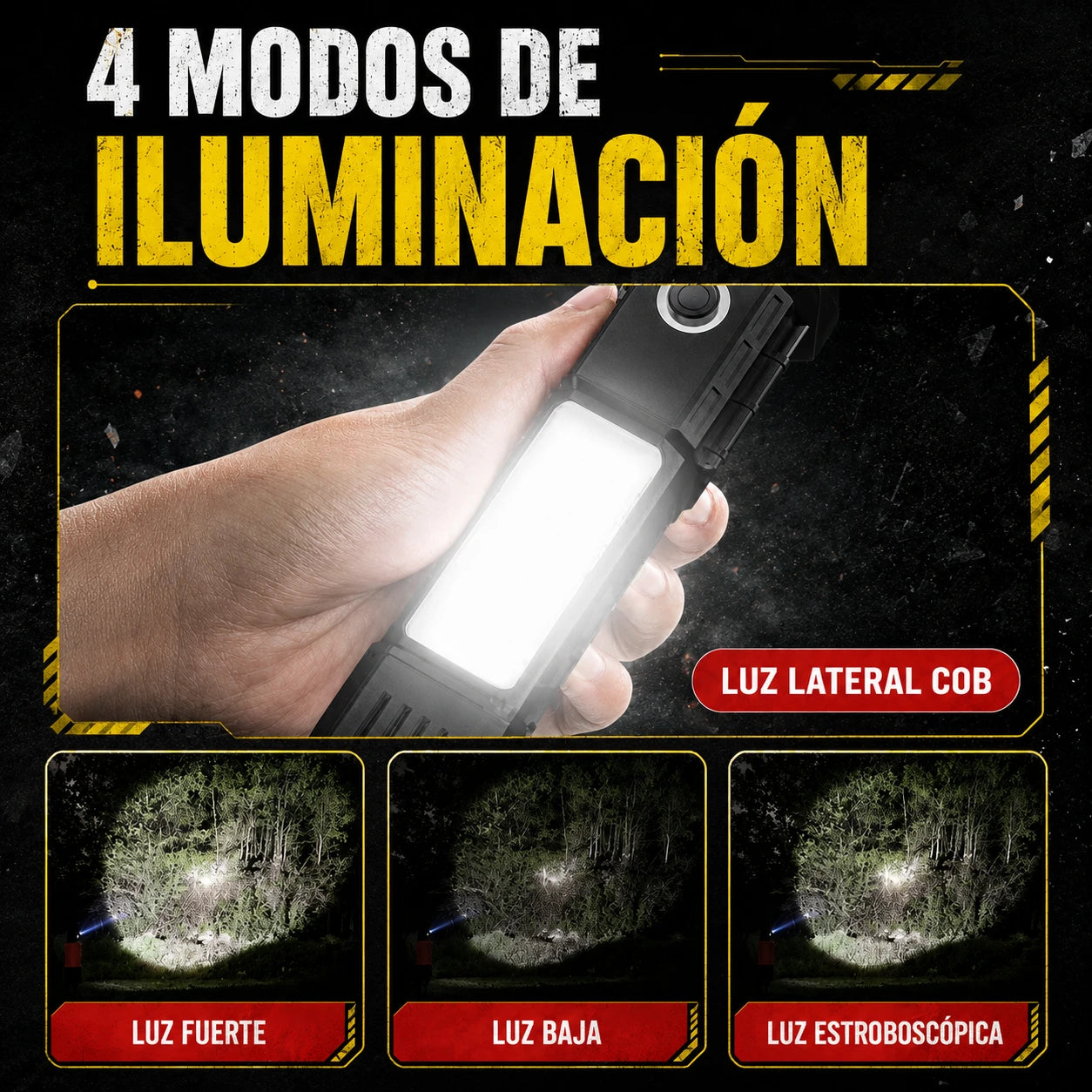 TactiLight™ - Linterna Táctica 4 en 1 para Emergencias