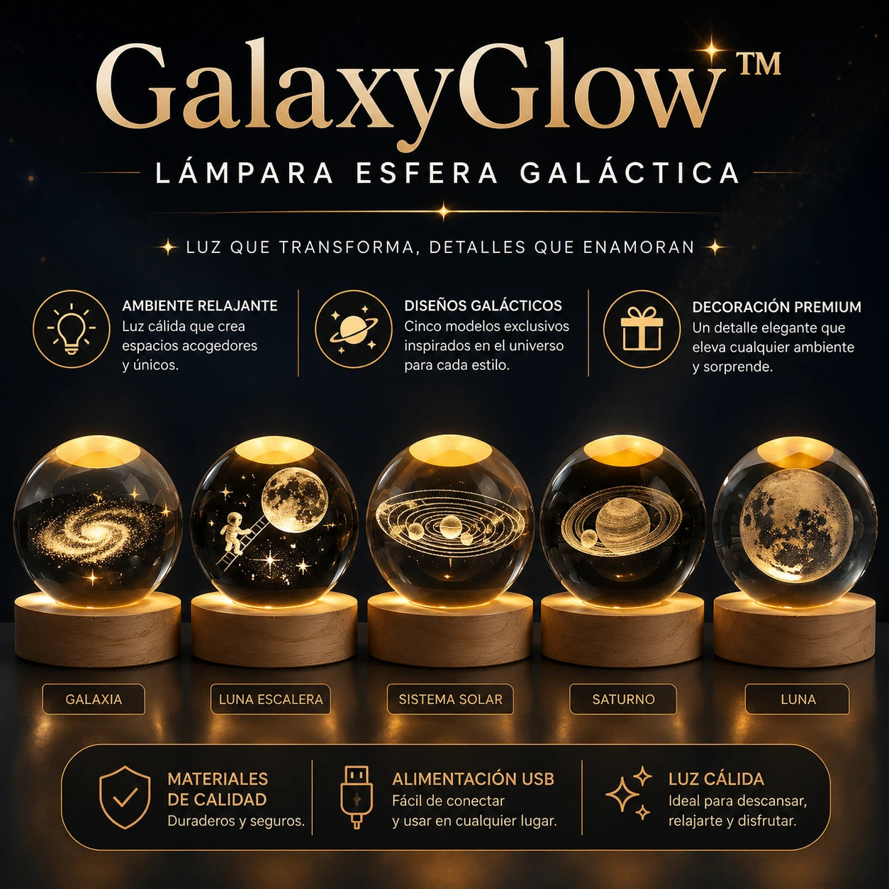 GalaxyGlow™ — Pack 2 Lámparas Esferas Galácticas