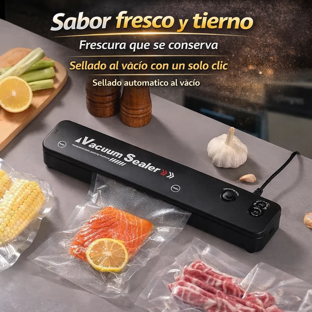 Vakoo™ - Sellador al Vacío Fácil y Rápido + Rollo Bolsa 5 Metros